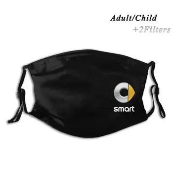 Elegantný Dizajn, Logo Umývateľný Opakovane Trendy Úst Tvár Masku S Filtrom Pre Dieťa Dospelých Smart Smart Auto, Smart Malých Automobilov