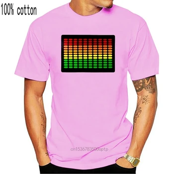 Pánske LED Ekvalizér Zvuk Aktivovaný Luminiscenčných T-Shirt