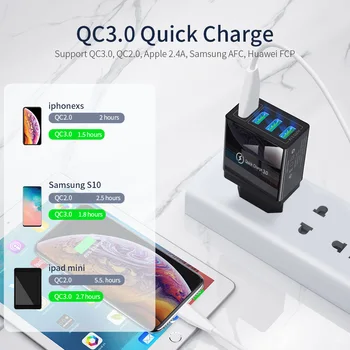 OLAF USB Nabíjačka, Rýchle Nabíjanie 3.0 Rýchlo Nabíjačka QC3.0 QC Multi Zapojte Adaptér Stenu Nabíjačku Mobilného Telefónu, Pre iPhone Samsung Xiao
