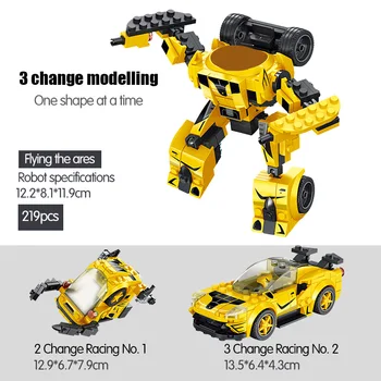 Mesto Tvorca Mechanické Deformácie Robot Racing Modelu Vozidla Stavebné Bloky Technické Športové Auto Tehly Hračky Pre Deti,
