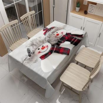 Nordic Kolo 3D Jedálenský Stôl Dekor Obrus Vianočné Snehuliak Nový Rok Zahustiť Textílie Obdĺžnikové a Svadobné obrus