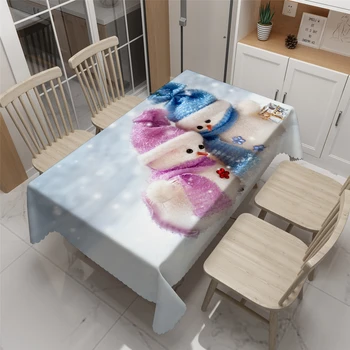 Nordic Kolo 3D Jedálenský Stôl Dekor Obrus Vianočné Snehuliak Nový Rok Zahustiť Textílie Obdĺžnikové a Svadobné obrus