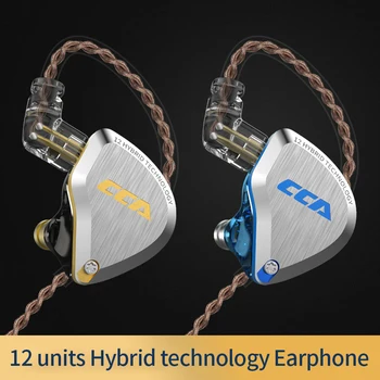 CCA C12 Kovové Headset 5BA+1DD Hybrid 12Units HIFI Basy Slúchadiel do uší Potlačením Hluku Slúchadlá In Ear Monitor Slúchadlá KZ ZSX ZAX
