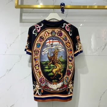 Pánske Letné Bavlna tričko s Lion a príznak tlač bavlna T-shirt D|419202515