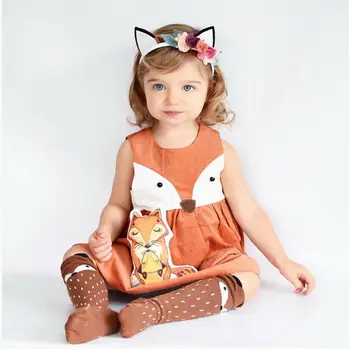 Horúce 1-5Y Bežné Baby Dievčatá Batoľa Detský Roztomilý Fox Šaty bez Rukávov Formálnej Strany Svadobné Tutu Šaty