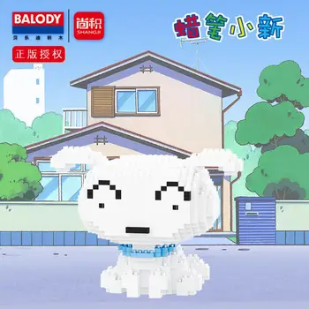 573pcs+ Japonsko Crayon Shin-Chan Psa Micro Tehla Karikatúra Psa Mini Stavebné Bloky Malý Biely Údaje Hračka pre Deti,