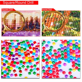 Diamond Maľovanie Plný vrták square/kolo leopard Mozaiky DIY Diamond Maľovanie Cross Stitch Výšivky Domova