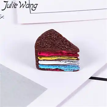 Julie Wang 12PCS Živice Sandwich Charms Trojuholník Tortu Umelé Potravinárske Sliz Pečivo Prívesky, Šperky, Takže Príslušenstvo Dekor