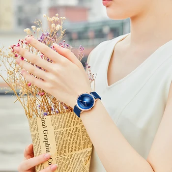 MINI ZAMERANIE Ženy Hodinky 2020 Luxusný Top Značky Nepremokavé Quartz Hodinky Dámy Žena Modré z Nehrdzavejúcej Ocele Oka Popruh Náramkové hodinky