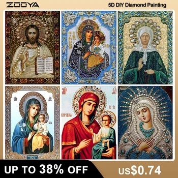 ZOOYA DIY 5D Náboženstvo Diamond Maľby Plné Námestie Ikony Diamond Výšivky Ikony Úplné Usporiadanie Nastaviť Predaj Diamond Mozaiky Ikony F708