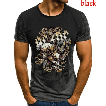 ťažkých kovov lebky t-shirt Punk festival rock tričko fashion 3D Vytlačené Krátky rukáv Hip Hop mužov oblečenie T shirt O-neck tričko