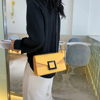 Značka Dizajnér Kameň Vzor PU Kožené Crossbody Tašky pre Ženy 2020 Jednoduché Módna Taška cez Rameno Lady Luxusné Kontrast Kabelky