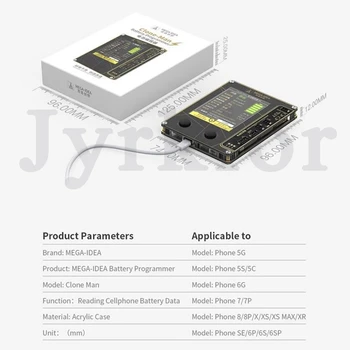 Qianli Mega-nápad Batérie Programátor pre iPhone 5 6 6 7 7P 8 X XS XS MAX Batérie Údaje Písať a Čítať Batérie Cyklu Zúčtovania