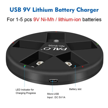 9V 6F22 Smart Usb 9 Volt Nabíjateľnú Batériu, Nabíjačku pre 9V Nimh Nicd Ni-Mh, Ni-Cd Lítium Li-ion, Li ion Nabíjateľné Batérie
