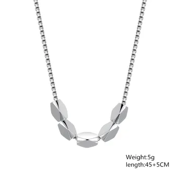 DOTEFFIL 925 Sterling Silver 18-palcové Hladké Geometrické Perličiek Prívesok Poľa Reťazca Náhrdelník Pre Ženy, Muža, Módne Svadobné Kúzlo Šperky