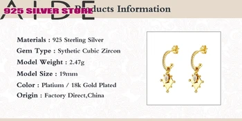 Aide 925 Sterling Silver Geometrické Zirkón s Príveskom, Náušnice Stud Náušnice pre Ženy Chrupavky Kolczyki Damskie Jemné Šperky