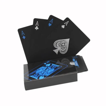 Kvalitné Plastové Pvc Poker Waterproof Black Hracie Karty Kreatívny Darček Odolné Poker