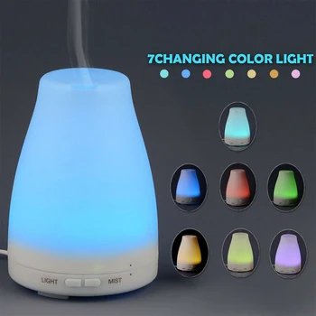 Stmievateľné 7-Farebné LED Nočné Svetlo Nabíjateľná RGB Nočný Stolík Svetlo Esenciálny Olej Difúzor Aromaterapia Ultrazvukový Zvlhčovač
