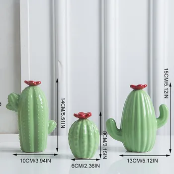 Nordic Doplnky, Keramika Simulácia Kaktus Socha Ozdoby Obývacia Izba Ploche Kaktus Sochy Remesiel Domáce Dekorácie Príslušenstvo