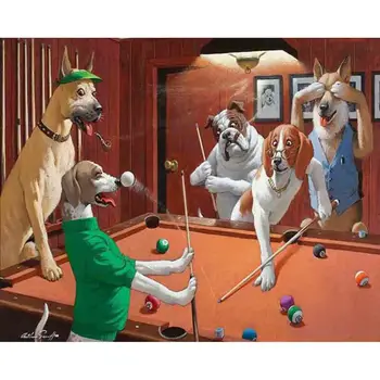 5D DIY Plné Námestie/round-Diamond Maľovanie Biliard psa Výšivky Cross Stitch Drahokamu Mozaiky Domova
