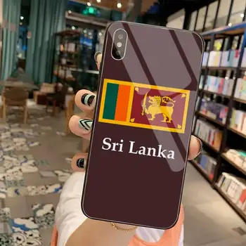 KPUSAGRT Srí Lanka vlajka Zákazník Telefón Prípade Tvrdeného Skla Pre iPhone 11 Pro XR XS MAX 8 X 7 6 6 Plus SE 2020 prípade