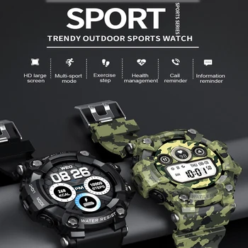 2020 Mužov Kamufláž vojenské štýl smart hodinky Dotykového Displeja Vodotesný IP68 Smartwatch Fitness Sledovanie Tepovej frekvencie