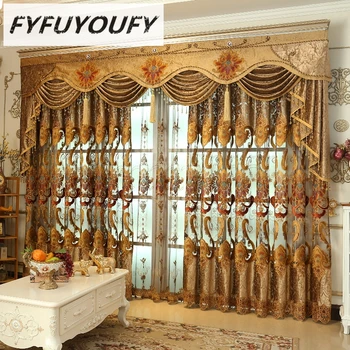 Zmluvne štýl výšivky dekoratívne závesy na Obývacia Izba okno Ružová vyšívaný Tyl Opony Hotel moderných Domov Dekor