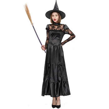 Čierne Šaty, Kostým Čarodejnice Upír Kostým Ženy Maškaráda Halloween Party Cosplay Kostým
