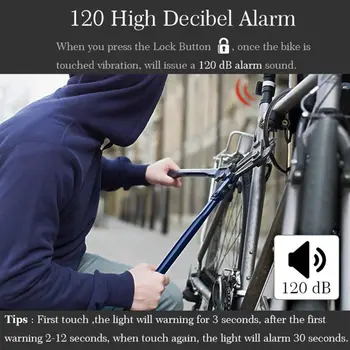 4 V 1 Proti krádeži Bicykla Bezpečnostný Alarm, Diaľkové Ovládanie Výstrahy