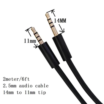 2meter 6 2,5 mm samec 2.5 mužskej 4 vodič aux kábel 14 mm do 11 mm tip