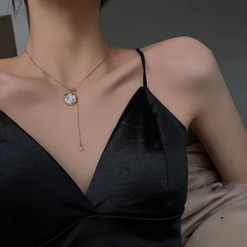 SNCSDK Titánové ocele hviezda matka shell Ženy náhrdelník žena dizajn zmysel jednoduchý prívesok clavicle reťazca temperament príslušenstvo