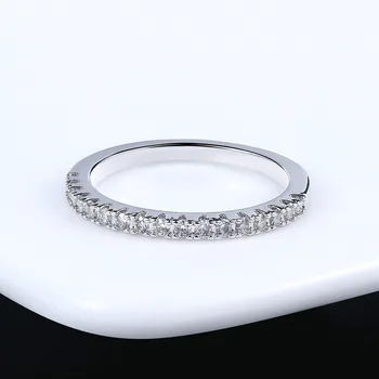 Móda 14k Zlata Krúžok 925 Silver Farba Diamantové Prstene pre Ženy Zapojenie snubný Prsteň jednoradové Vŕtať Prst Prsteň, Šperky Darček