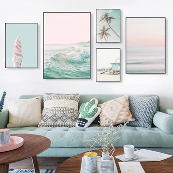 Moderný domov pláži wall art tlač dekorácie lete plagát a tlač steny v obývacej izbe obrázok dekorácie