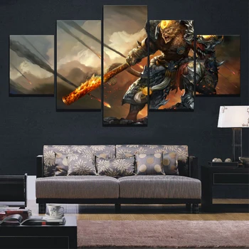 Home Decor Modulárny Plátno Obraz legendy ligy Wukong Hra, spálňa, obývacia izba Plagát Domáce Plátno, Maľovanie Veľkoobchod
