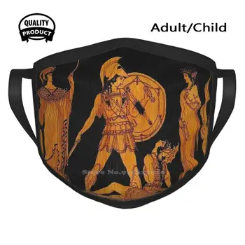 Grécko : Staroveký Boh A Bohyňa Vlys Tlač Úst Maska Na Tvár Masky Starovekého Grécka Grécke Grece Boh Bohýň Achilles