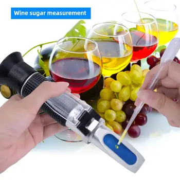 Nové Prenosné 3 V 1 Ruke Hrozna & Alkoholu Víno Refraktometer (Brix, Baume a W25V/V Váhy) s Plastový Box