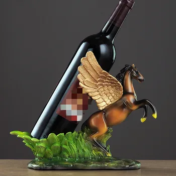 Európsky Štýl Pegasus Víno Stojan Na Dekoráciu Stola Osobnosti Tvorivý Výzdoba Domov Živice Dekorácie Víno Rack Príslušenstvo