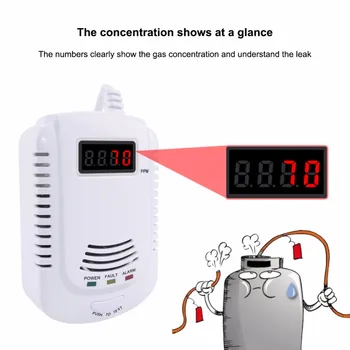 Káblové Plynu Detektor Horľavých Plynov Senzor Úniku Plynu, Alarm Tester Senzor Svetla Hlasové pokyny Upozornenie pre Domácej Kuchyni