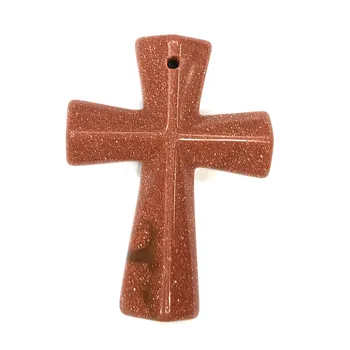 Kríž v tvare Snowflow Kamene Prívesok Aura Uzdravenie Semi-precious Stone Amulet DIY Šperky Osobnosti Darček Veľkosť 33x45mm