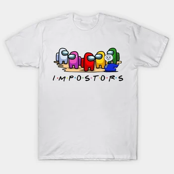 Nová Hra Medzi Nami T Shirt Zábavné Kawaii Ženy Topy Cartoon bavlna T-shirt Vrah Impostor Grafické Tees Hip Hop Unisex Tričko