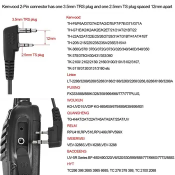 2-Pin Covert Akustické Trubice Slúchadlo Headset Mikrofón pre Baofeng UV-5R BF-888S BF-V9 BF-C9 UV-S9 Plus Prenosné Rádio