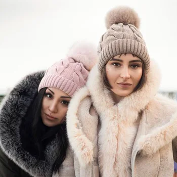 2020 Zimné Čiapky Pre Ženy Čiapočku Módne Európske Ženy Klobúk Pure-Farba Stočený Hrubé Vlnené Čiapky Otepľovanie Pletené Čiapky