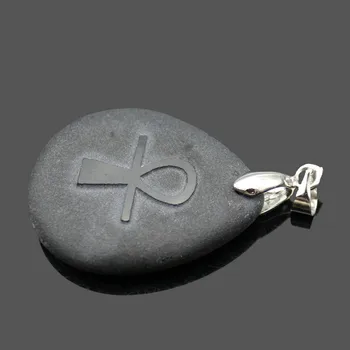 Prírodné Obsidian Náboženské Záhadný Symbol Rune Prívesok Život Amulet Kríž Ankh Ornament Prívesok DIY Príslušenstvo Šperky