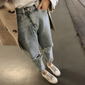 Fa8812-1 2019 nové jeseň zima ženy móda bežné Džínsové Nohavice vysokej strede zúžený džínsy dámske oblečenie