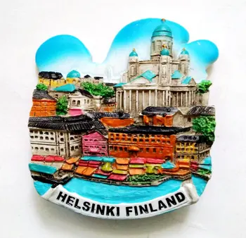 Nové Ručne Maľované Helsinki Fínsko 3D Magnety na Chladničku cestovného Ruchu Suvenírov Chladnička Magnetických Nálepiek Domov Decortion