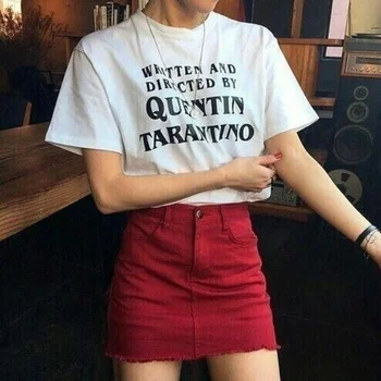 Kuakuayu HJN scenár A Réžia Quentin Tarantino T Shirt Ženy Tlač Bavlna Krátky Rukáv Topy dámske Tričko