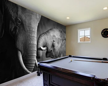 Vlastné abstraktných de parede 3d, Čierne a biele fotografie slon nástenná maľba na obývacia izba gauč pozadia, tapety, dekorácie