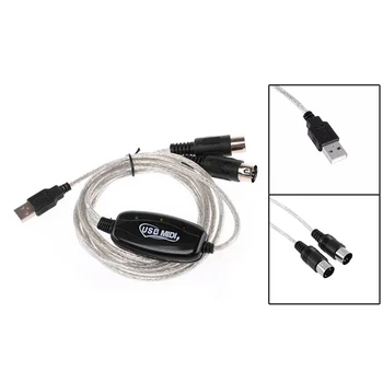 1Pcs USB-OUT Kábel Rozhrania 1,5 m MIDI Prevodník PC Hudba Klávesnica Adaptér Kábel