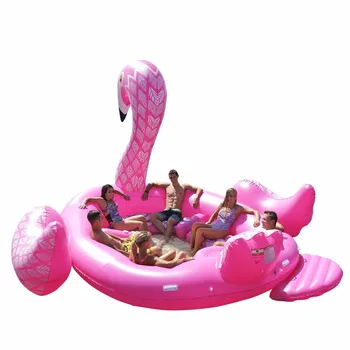 6 Osoby Obrovské Nafukovacie Flamingo Bazén Float 2019 Nový Príchod 530CM Obrie Nafukovací Bazén Ostrov Salónik Pool Party Hračky