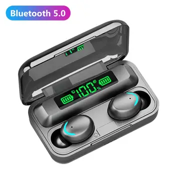 F9-5C TWS Bluetooth 5.0 Nabíjateľná Smart-Dotknite sa položky Bezdrôtové pripojenie Slúchadiel s Mikrofónom